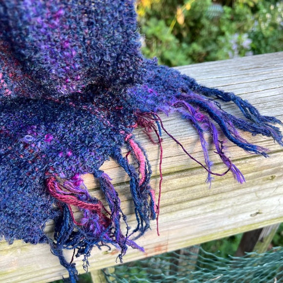 NWT Handmade Wool/Mohair Fringed Scarf Made In Camphill Community Dingle Ireland - Picture 10 of 16